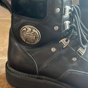 HD black steel toe ankle boots
